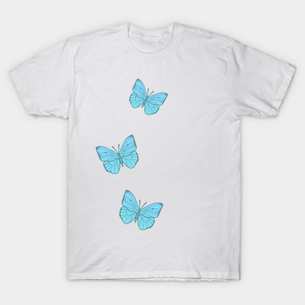 Blue Butterflies T-Shirt by Ivonnii